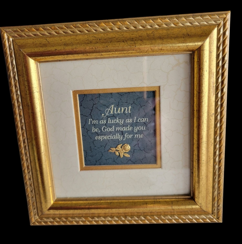 Gold Framed Aunt Quote Plaque By "A Touch Of Brass"